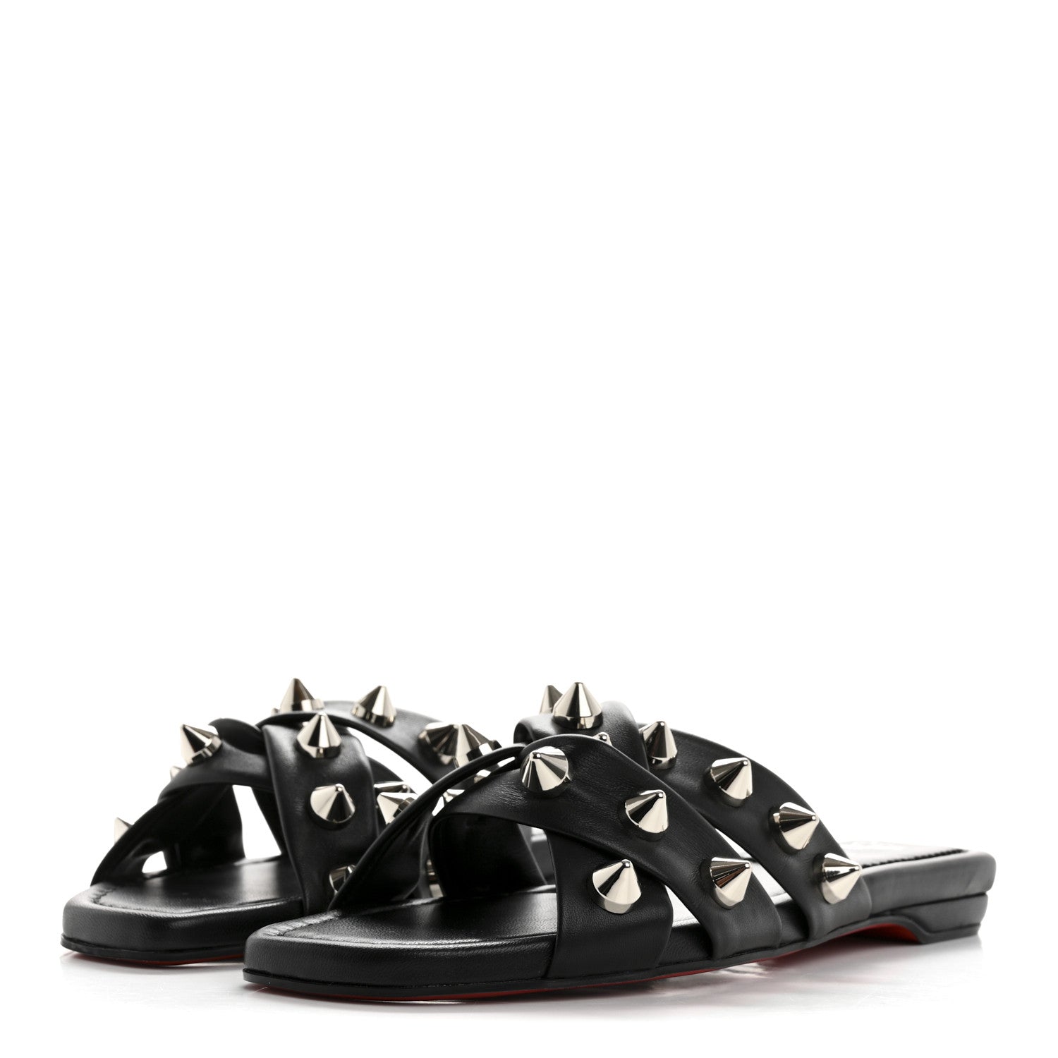 Christian Louboutin Calfskin Miss Spika Club Sandals 40.5 Black 5 of 10