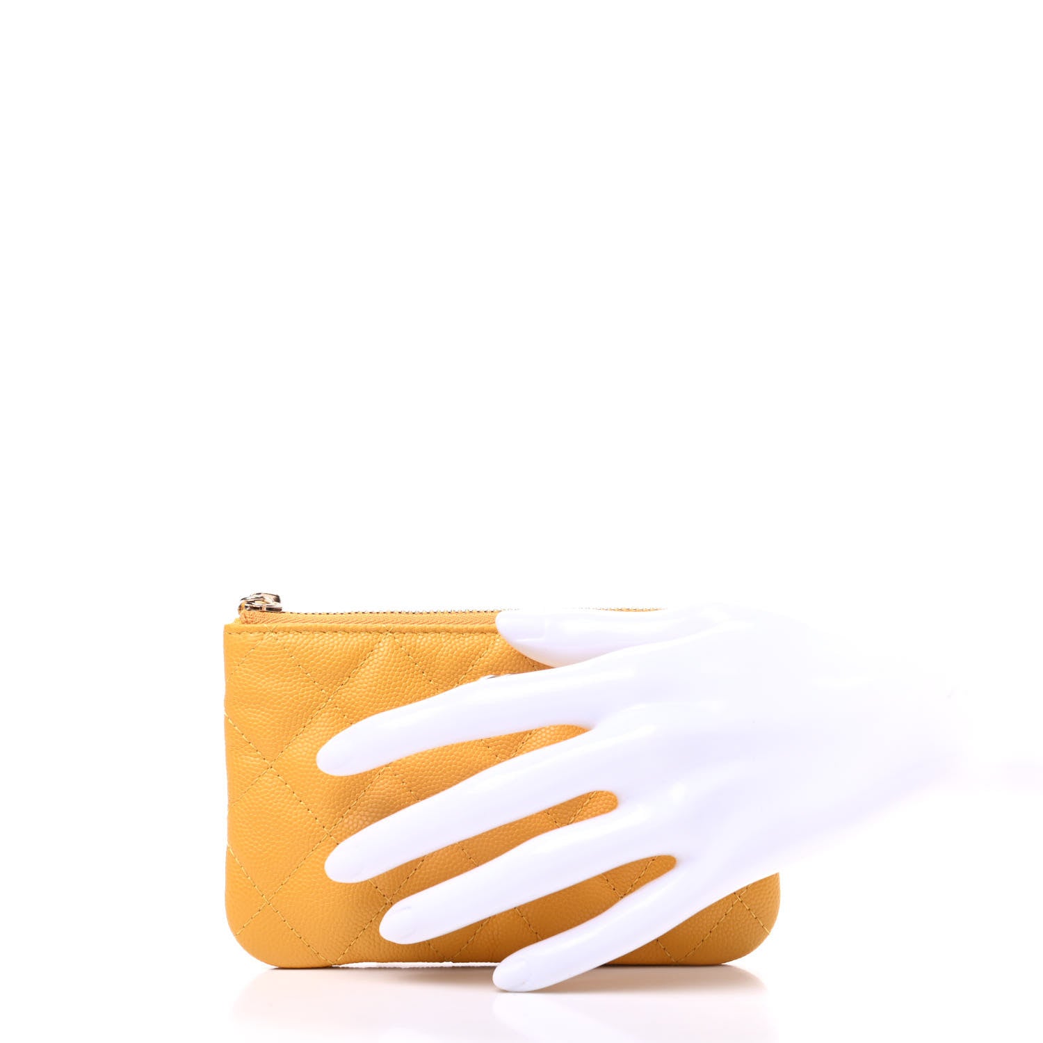 Chanel Caviar Quilted Small Cosmetic Case Yellow 2 of 8