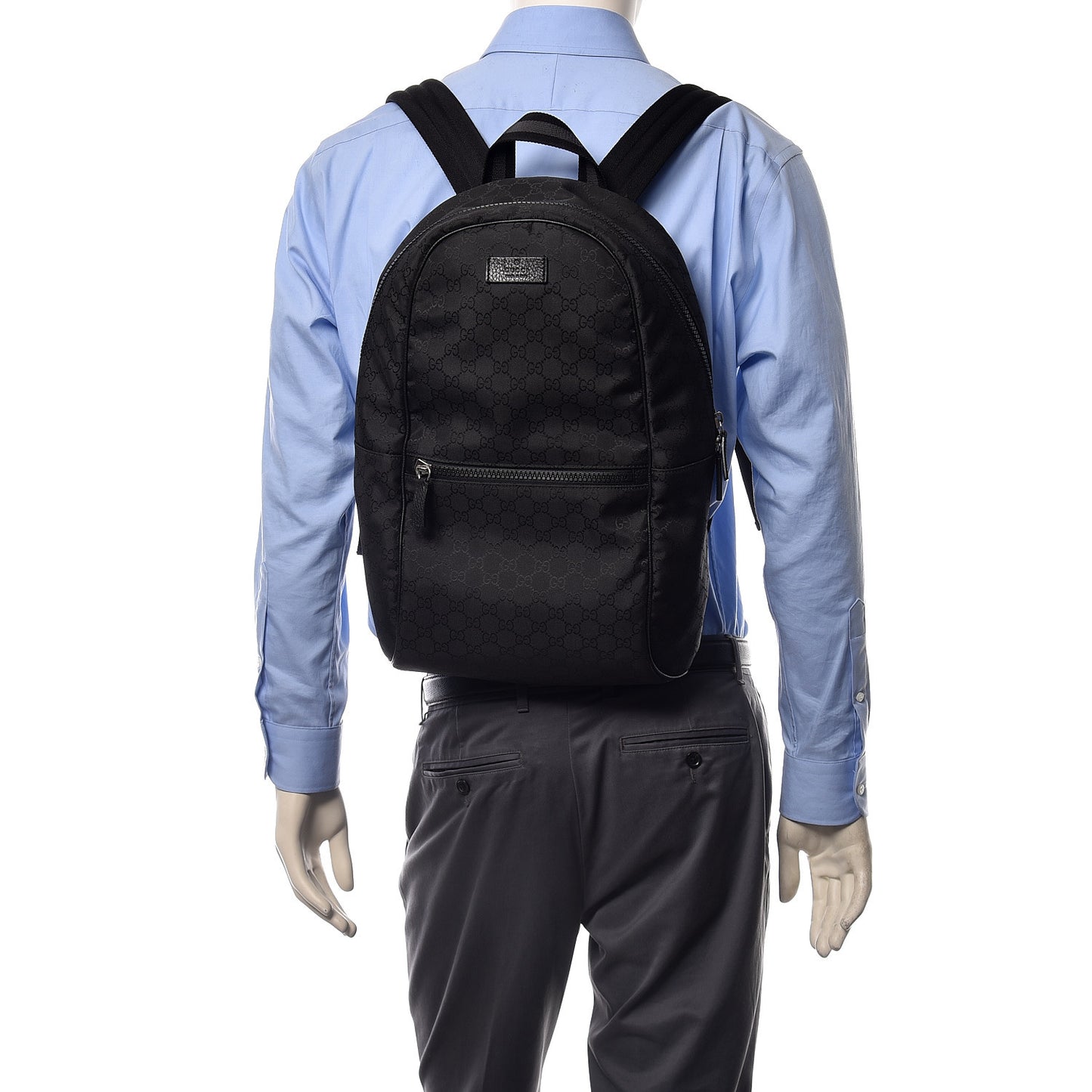 Nylon Monogram Slim Backpack Black