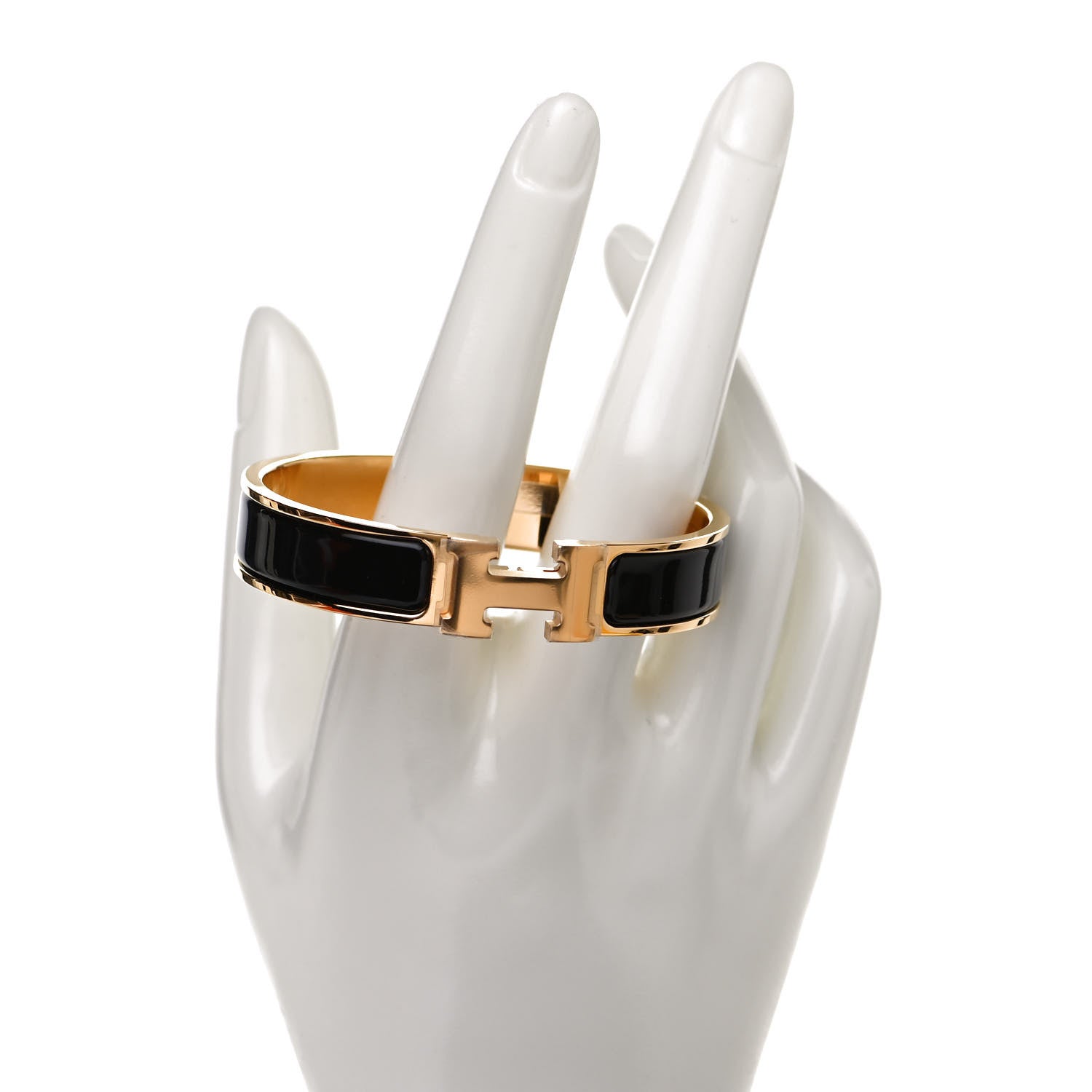 Hermes Enamel Narrow Clic Clac H Bracelet PM Black 2 of 7