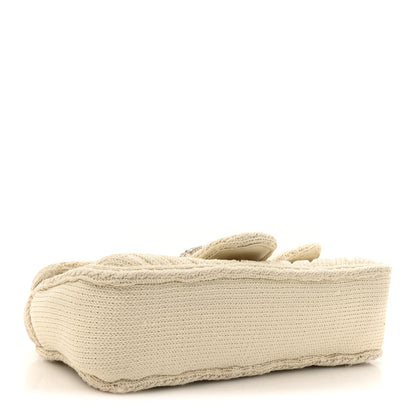 Gucci Knitted Wool Crystal Small GG Marmont Shoulder Bag Ivory 3 of 9