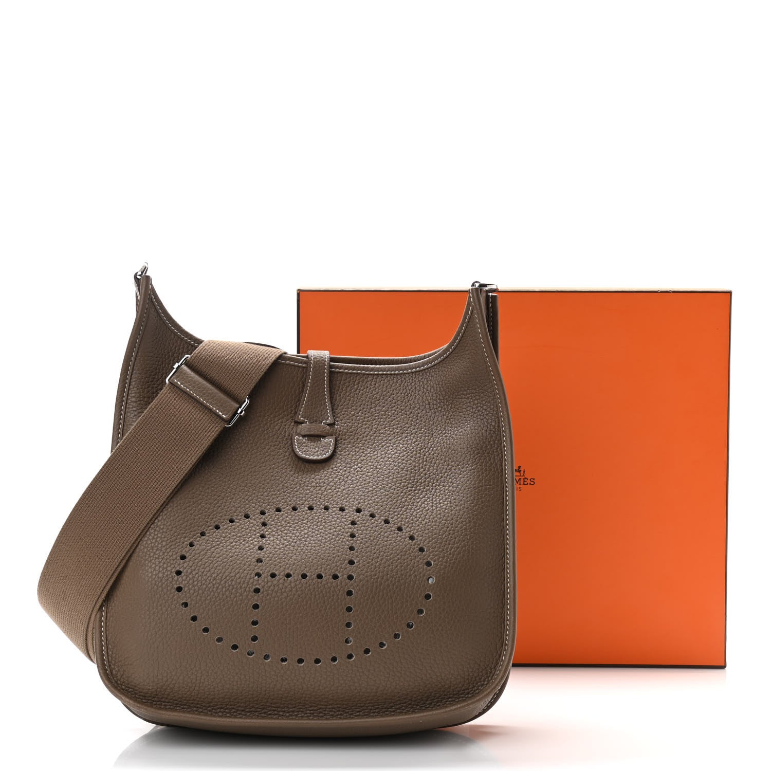 Hermes Taurillon Clemence Evelyne III PM Etoupe 11 of 11