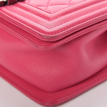 Chanel Lambskin Quilted Small Boy Flap Dark Pink 12 of 17