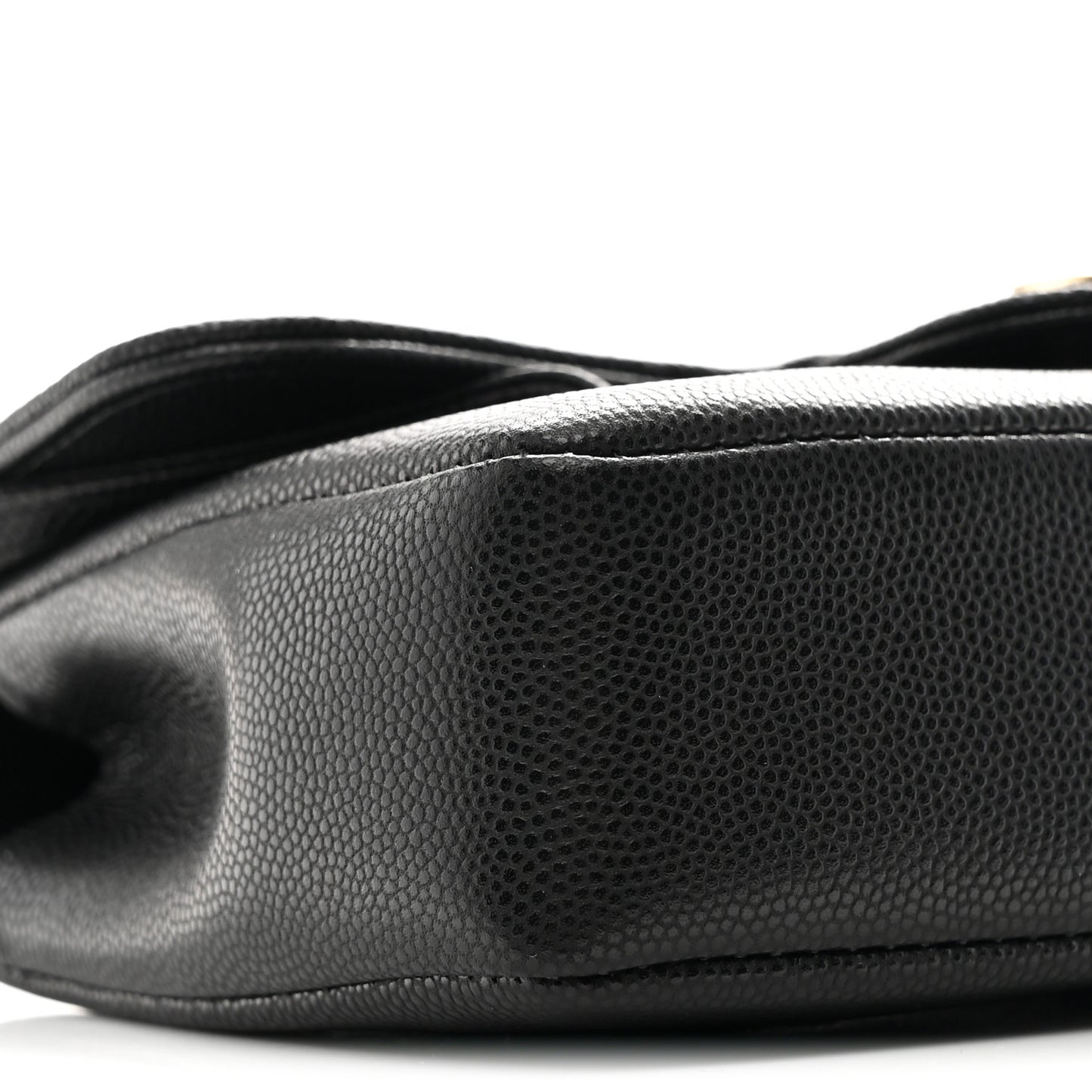 Shiny Caviar Mini Preppy Coco Shoulder Bag Black