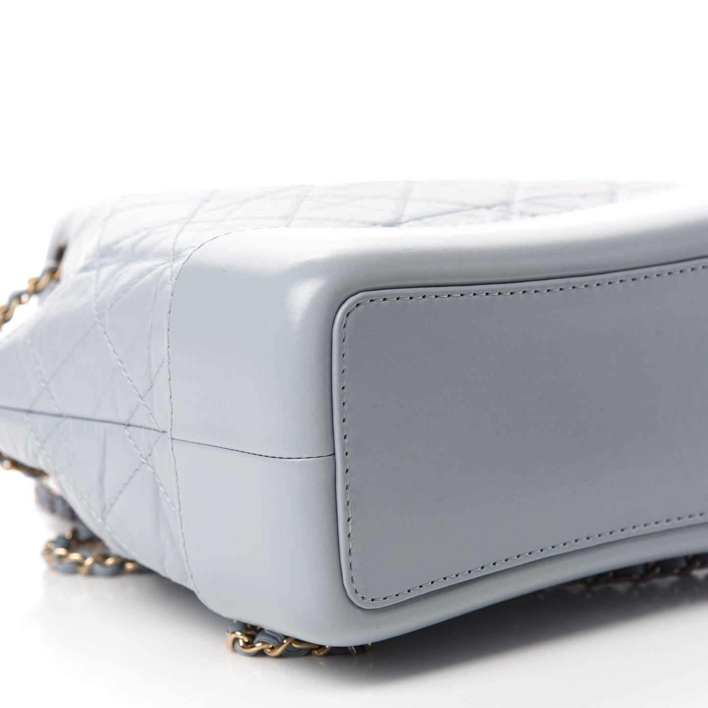 Aged Calfskin Quilted Small Gabrielle Backpack Light Blue