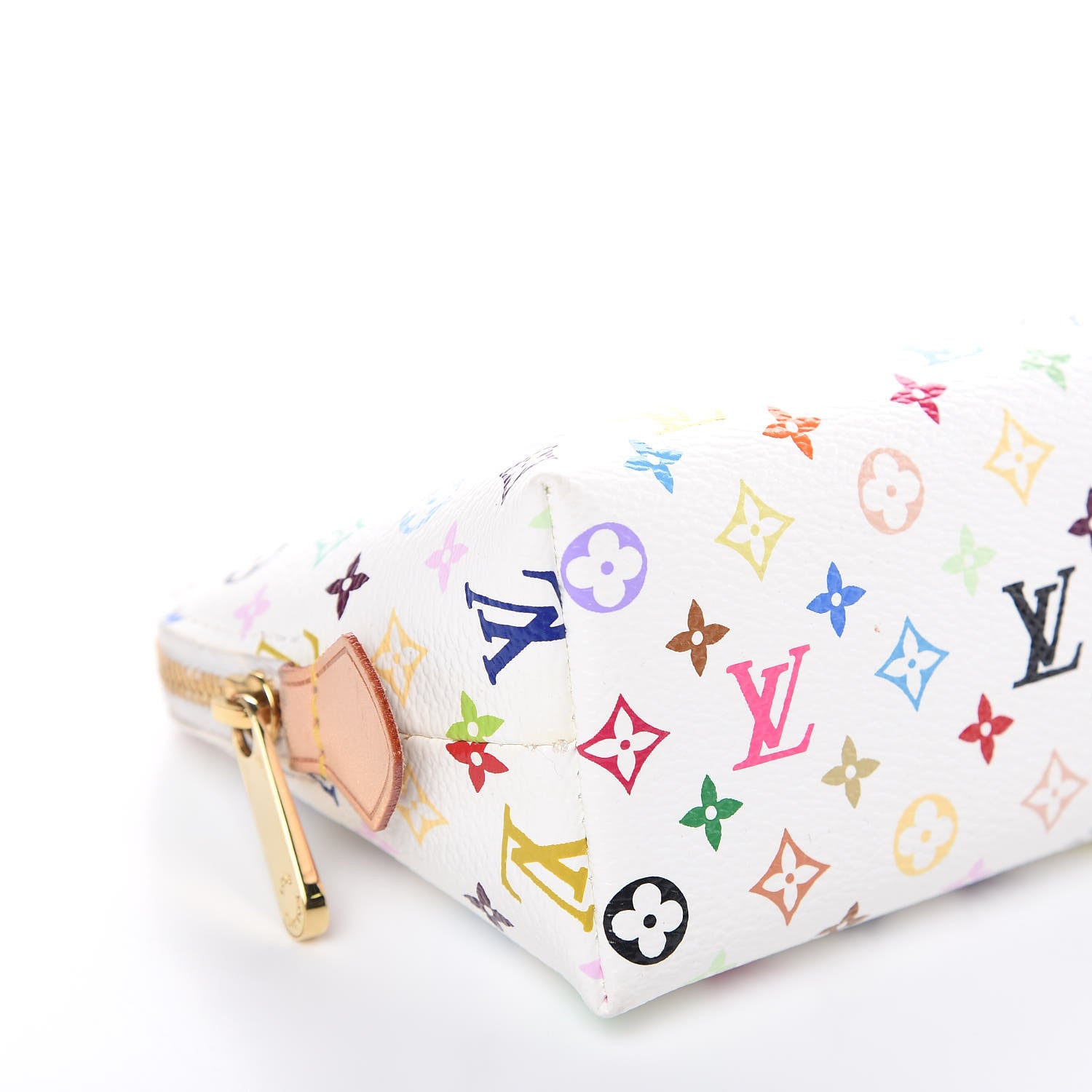 Louis Vuitton Monogram Multicolor Cosmetic Pouch White Litchi 7 of 10