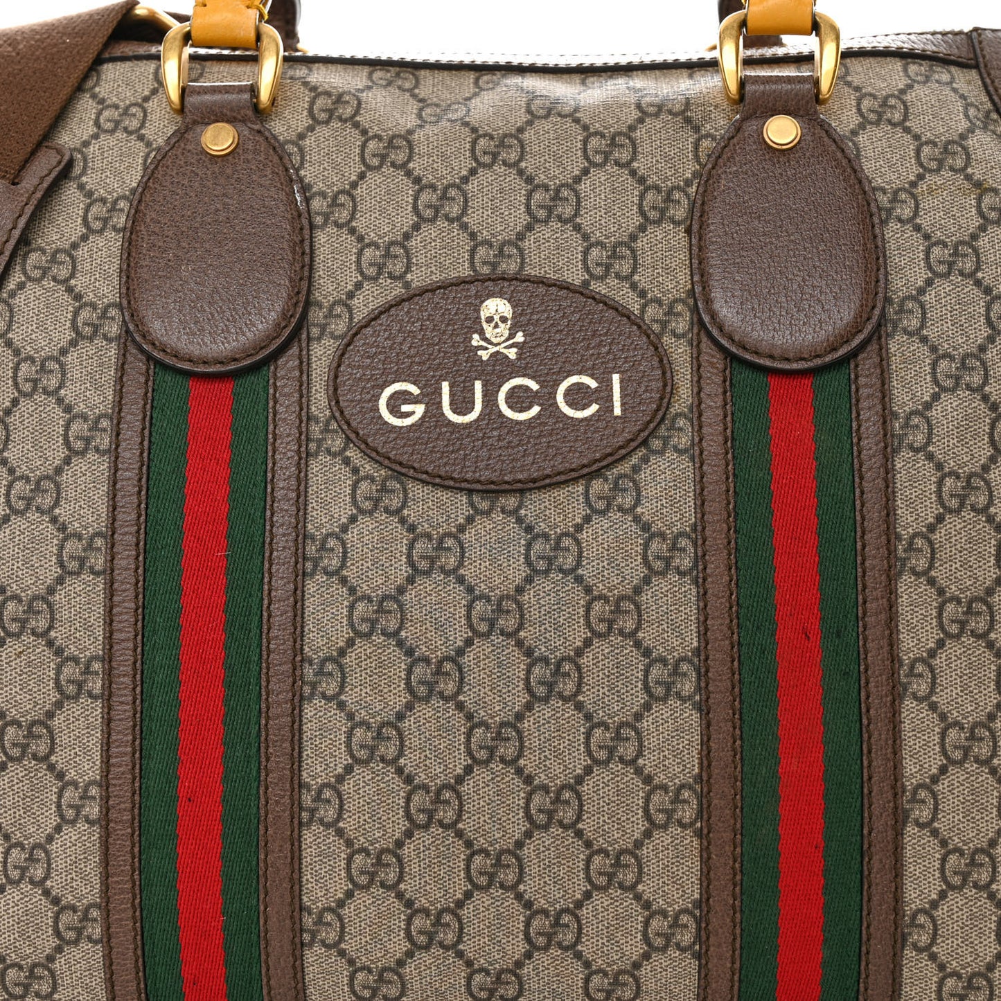 Soft GG Supreme Monogram Web Large Duffle Bag Beige New Acero Crop