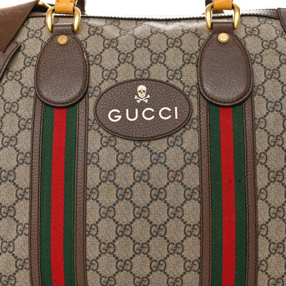 Gucci Soft GG Supreme Monogram Web Large Duffle Bag Beige New Acero Crop 8 of 10