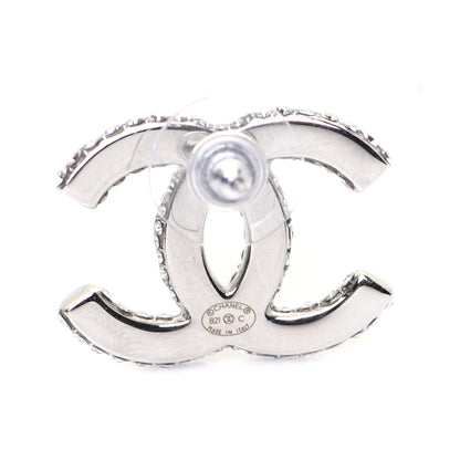 Chanel Crystal CC Treasure Chest Earrings Silver 7 of 8