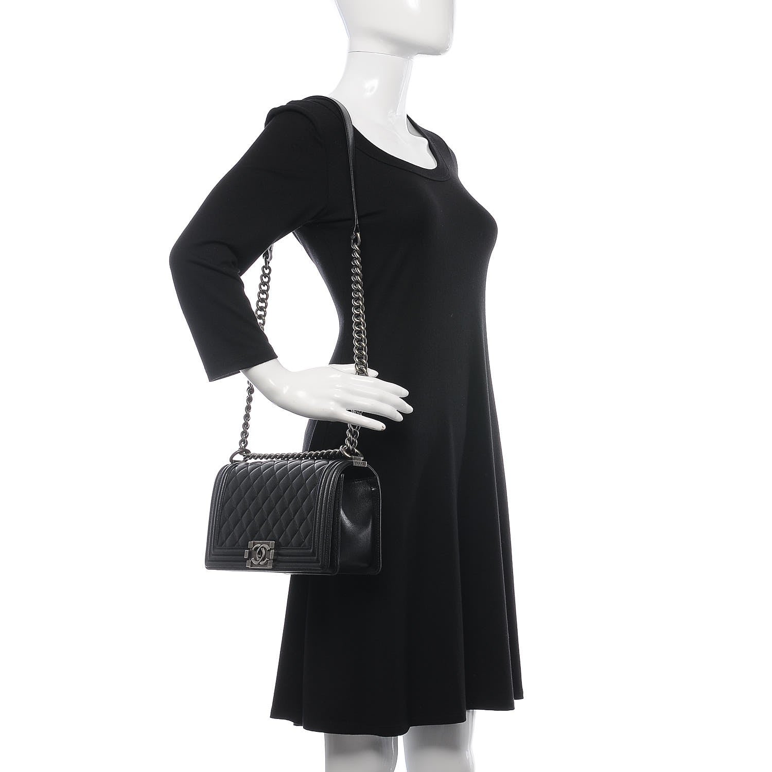 Chanel Caviar Quilted Medium Boy Flap Black 2 of 11