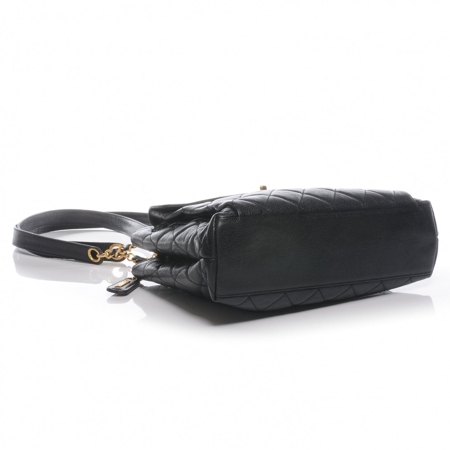 Caviar Quilted Tote Black