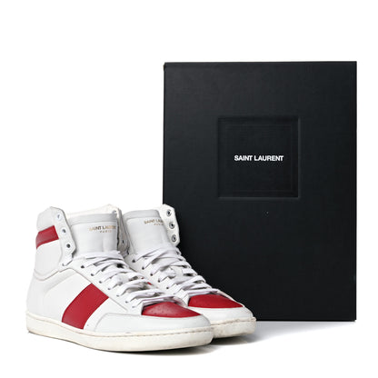 Saint Laurent Calfskin Court Classic SL/10H High Top Sneakers 43 White Red 25 of 25