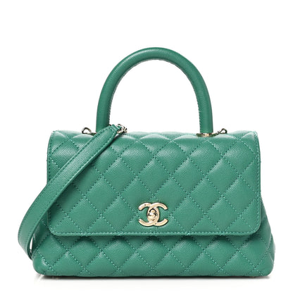 Chanel Caviar Quilted Mini Coco Handle Flap Green 1 of 10