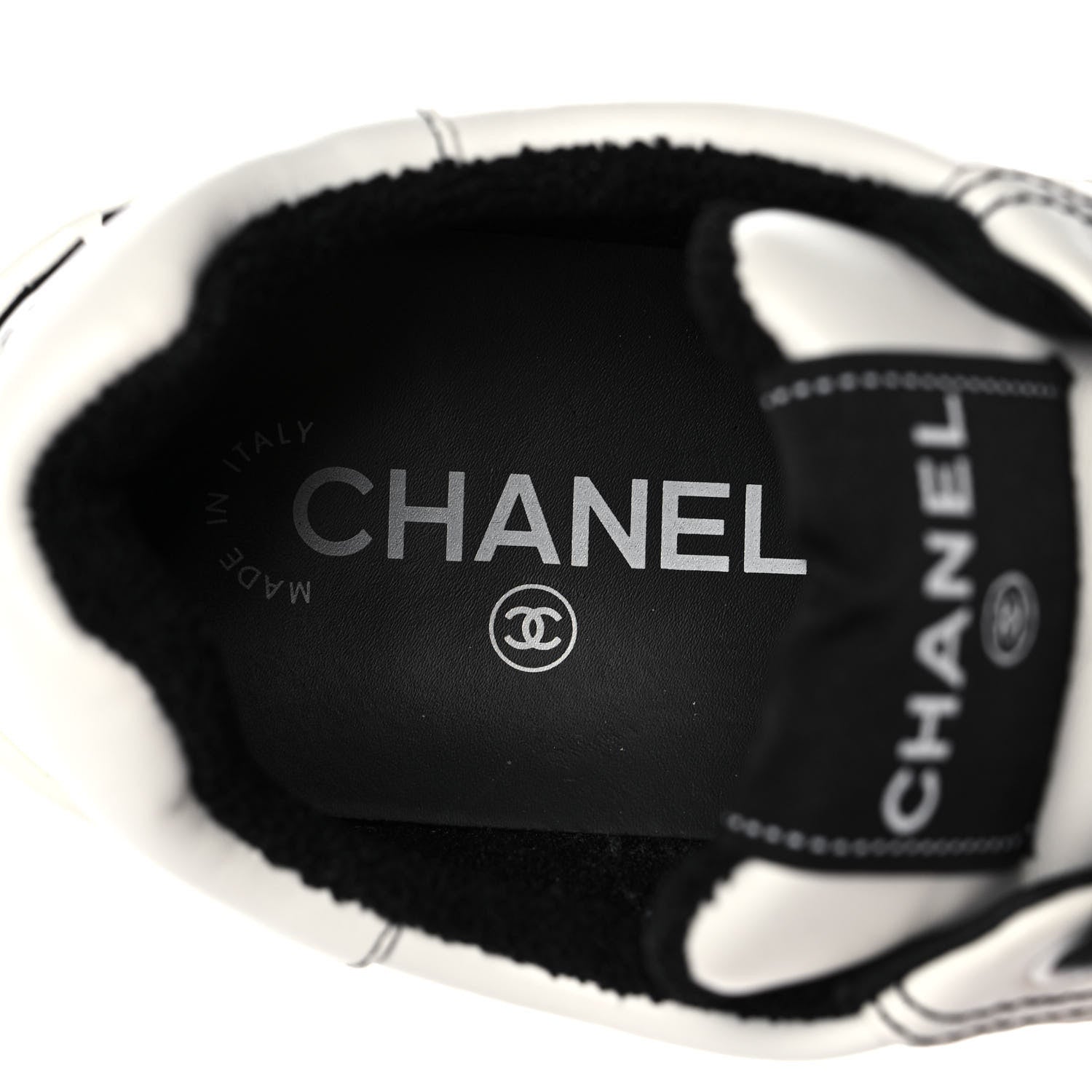 Chanel Calfskin Womens Logo Sneakers 38 White 7 of 9