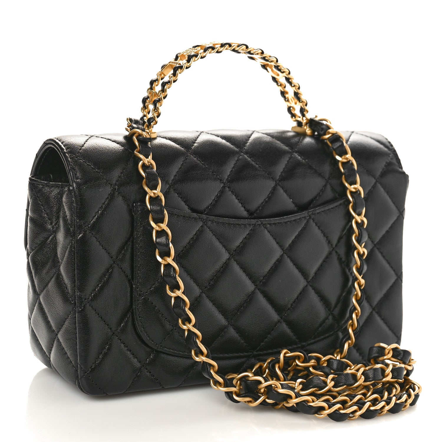 Chanel Lambskin Quilted Mini Strass On Top Flap Black 2 of 11