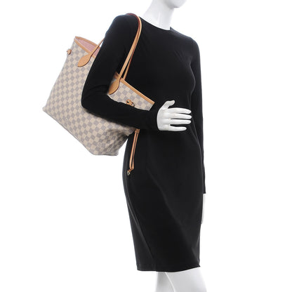 Louis Vuitton Damier Azur Neo Neverfull MM Rose Ballerine 2 of 8