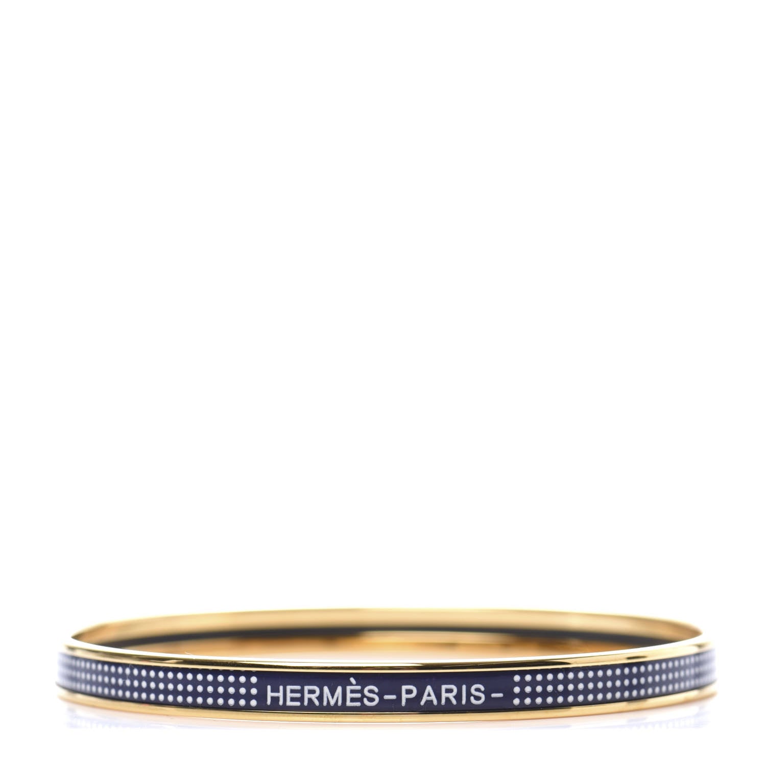 Hermes Enamel Printed Extra Narrow Dot Pop Bracelet 65 Beige Blue 1 of 6