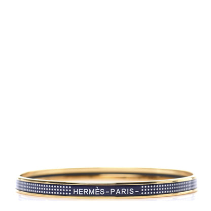 Hermes Enamel Printed Extra Narrow Dot Pop Bracelet 65 Beige Blue 1 of 6