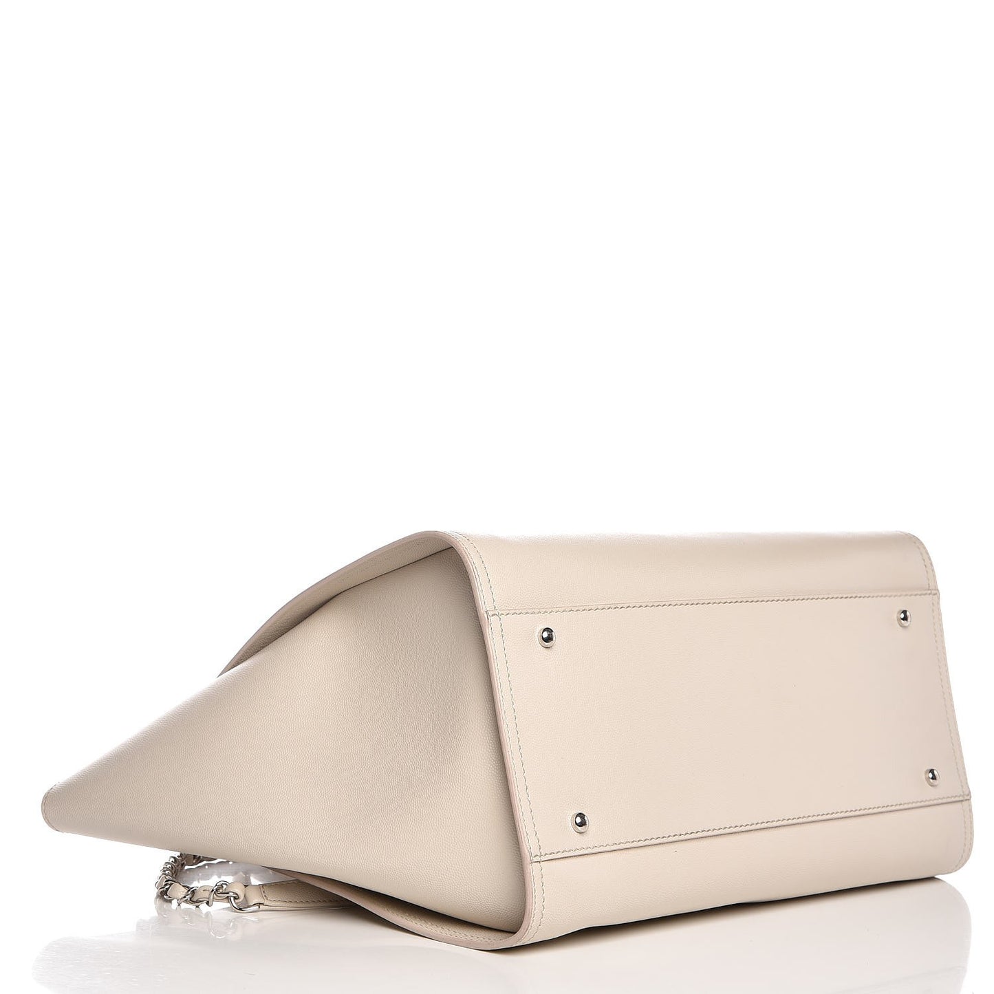 Caviar Large Studded Deauville Tote Beige