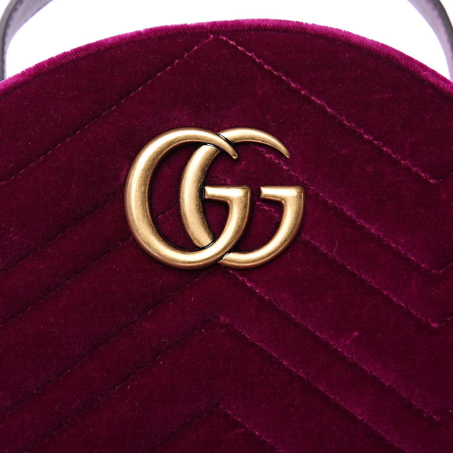 Gucci Velvet Matelasse GG Marmont Dome Backpack Fuchsia Violet Cyclamen 9 of 10