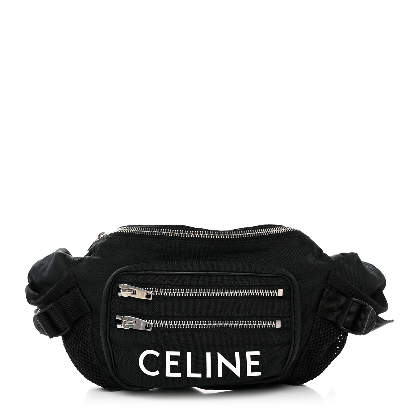Cotton Gabardine Logo Print Trekking Belt Bag Black