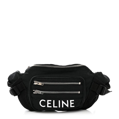 Celine Cotton Gabardine Logo Print Trekking Belt Bag Black 1 of 9
