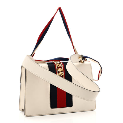 Gucci Calfskin Small Sylvie Shoulder Bag Off White 3 of 10