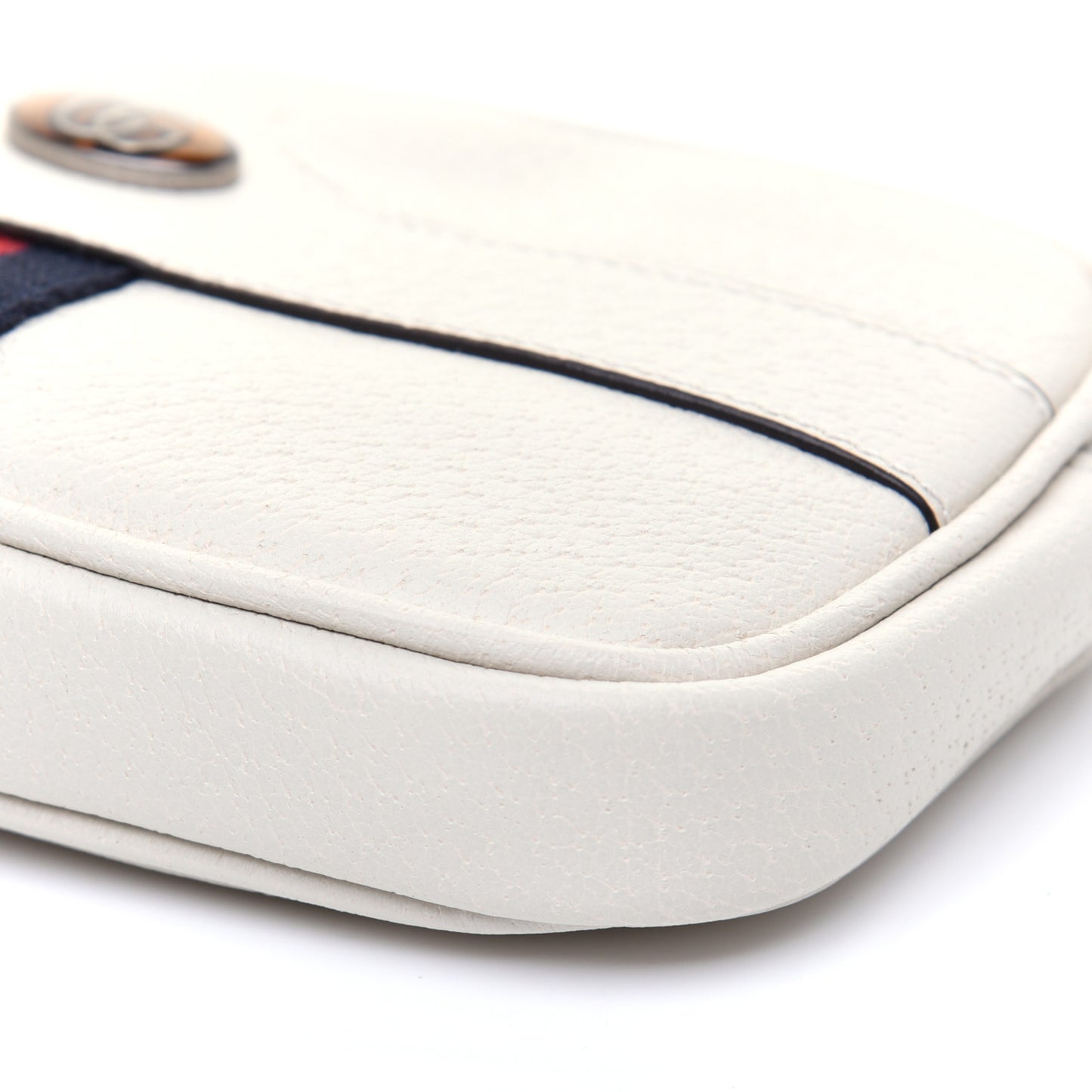Grained Calfskin Ophidia Belted iPhone Case 85 34 White