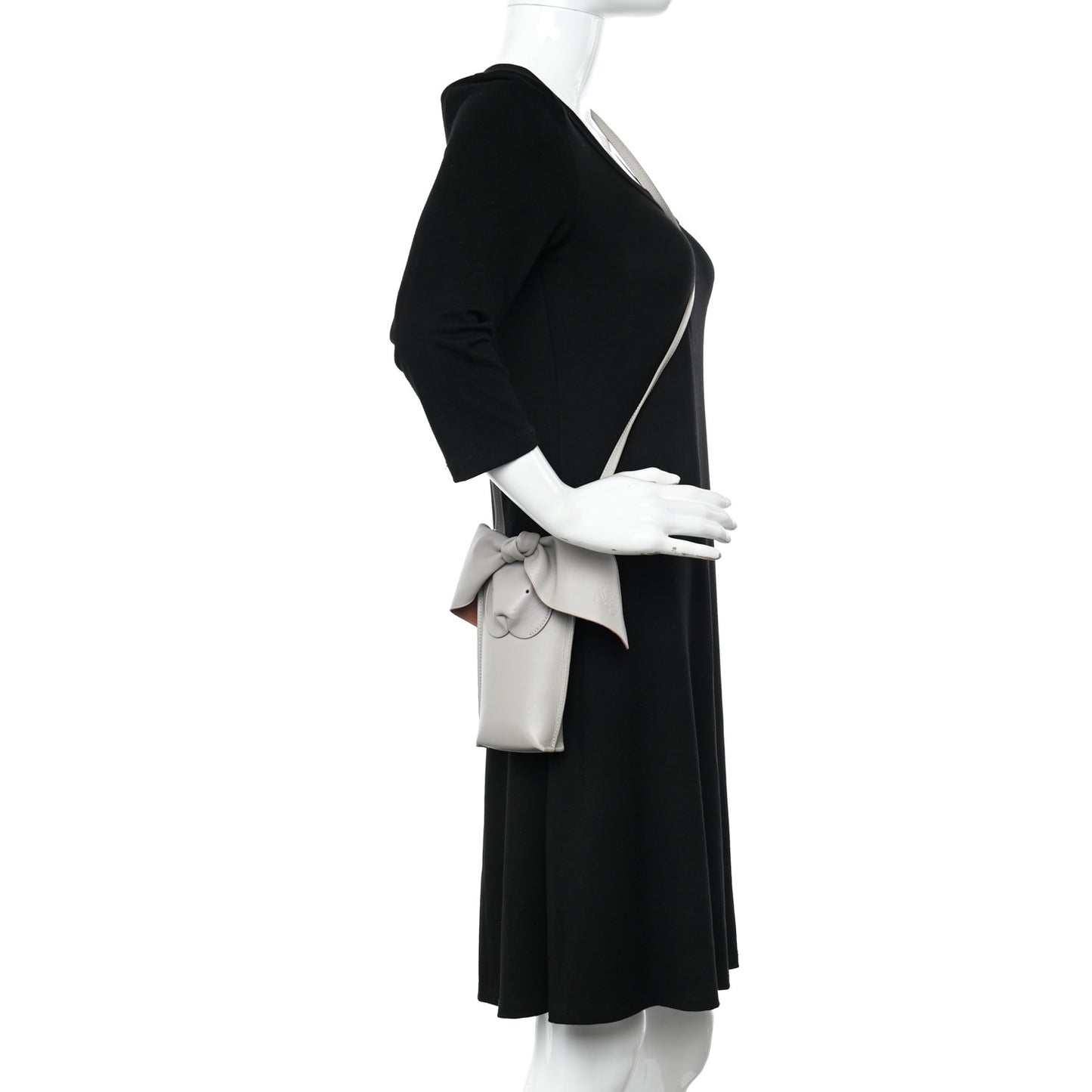 Calfskin Bunny Pouch Crossbody Bag Ghost