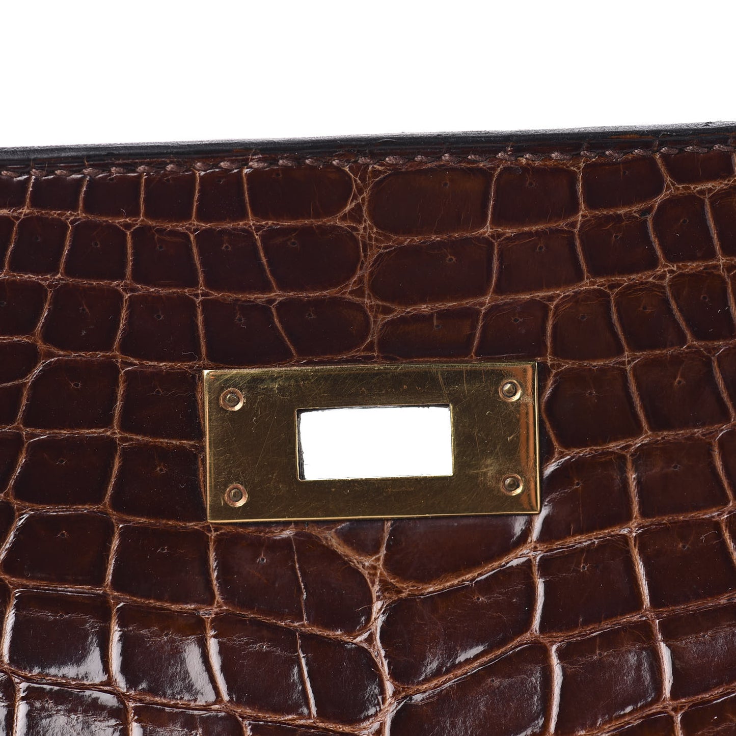 Shiny Niloticus Crocodile Kelly Sellier 32 Havane