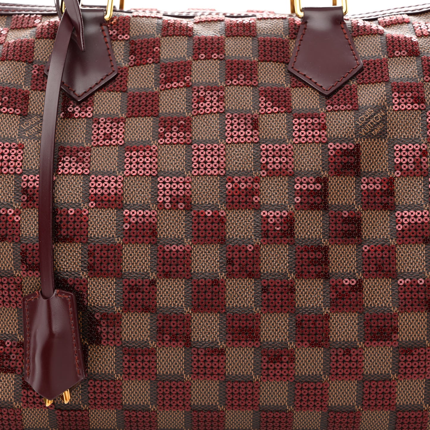 Damier Paillettes Speedy 30 Rouge