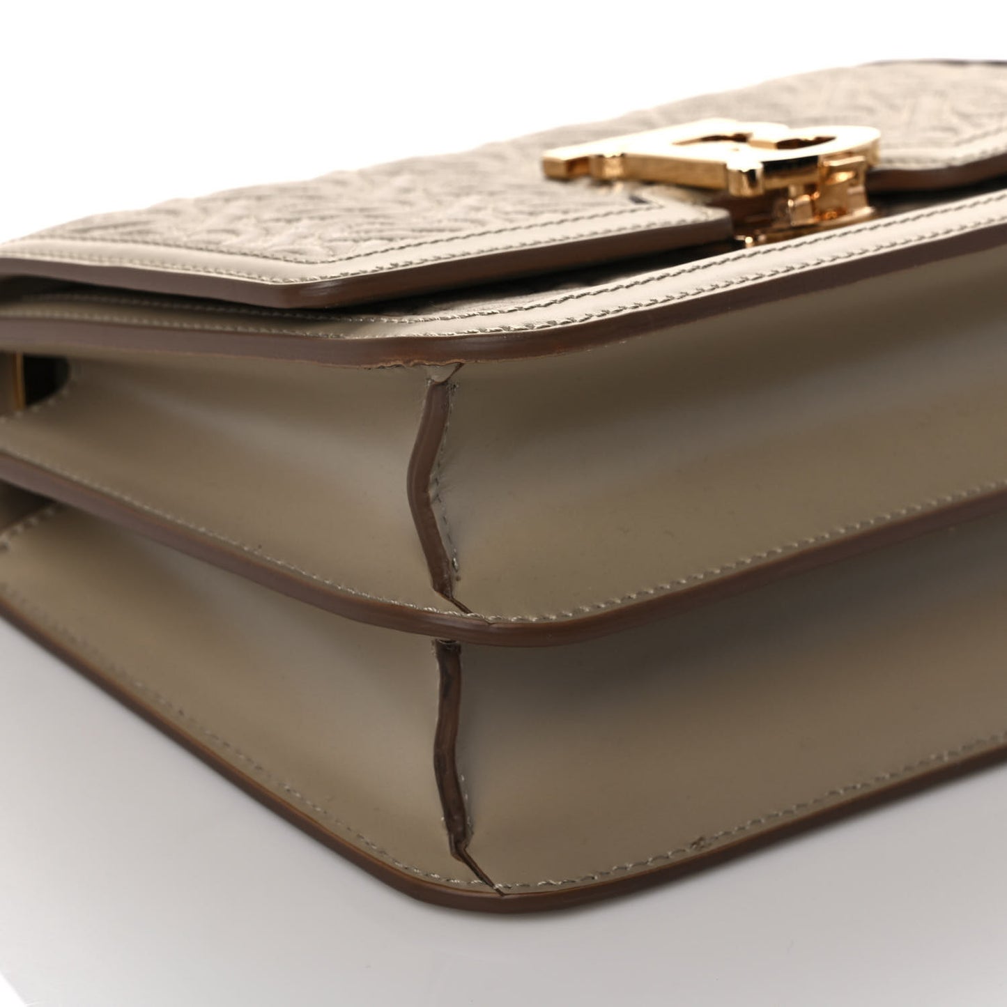 Calfskin Monogram Embossed Small TB Chain Bag Honey