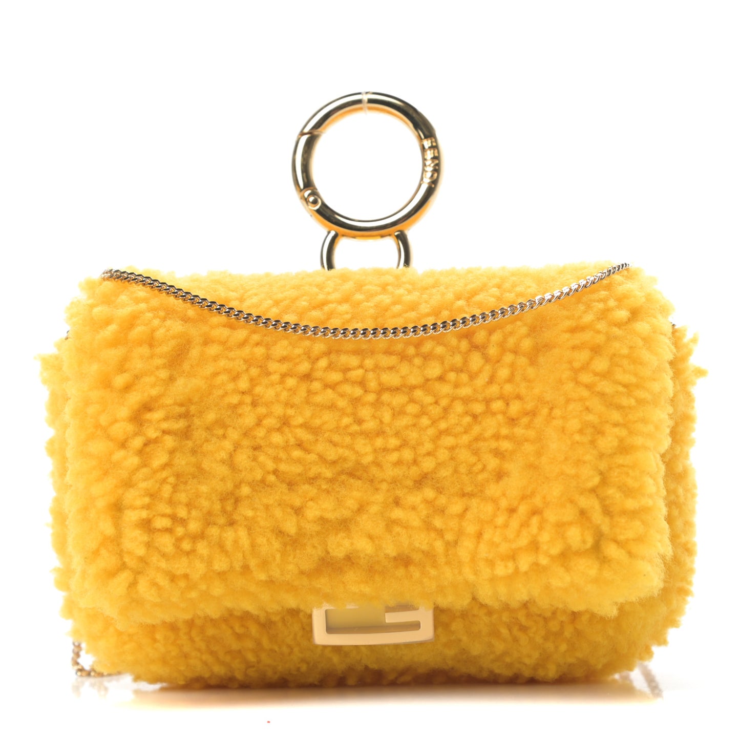 Shearling Vitello Grace Nano Baguette Charm Narciso