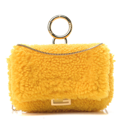 Fendi Shearling Vitello Grace Nano Baguette Charm Narciso 1 of 11