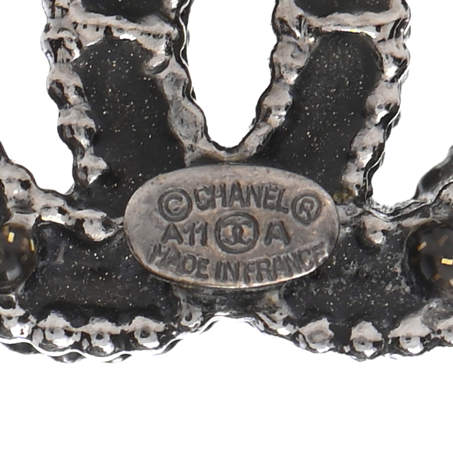 Chanel Ruthenium Enamel CC Earrings Black 4 of 4