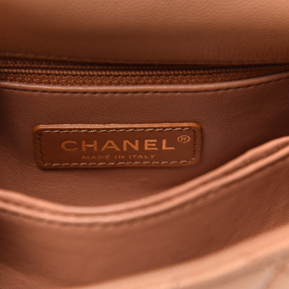 Chanel Caviar Lizard Embossed Quilted Extra Mini Coco Handle Flap Brown 6 of 10