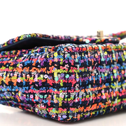 Chanel Tweed Quilted Mini Rectangular Flap Navy Blue Multicolor 9 of 11