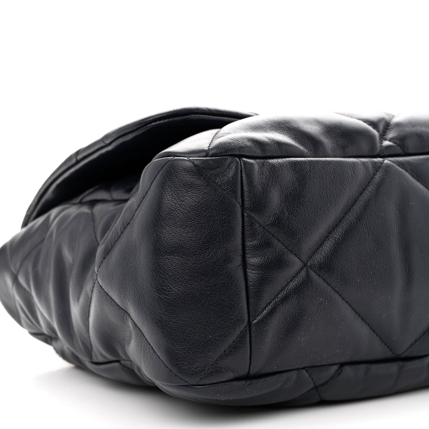 Goatskin Quilted Maxi Chanel 19 Flap Navy Blue