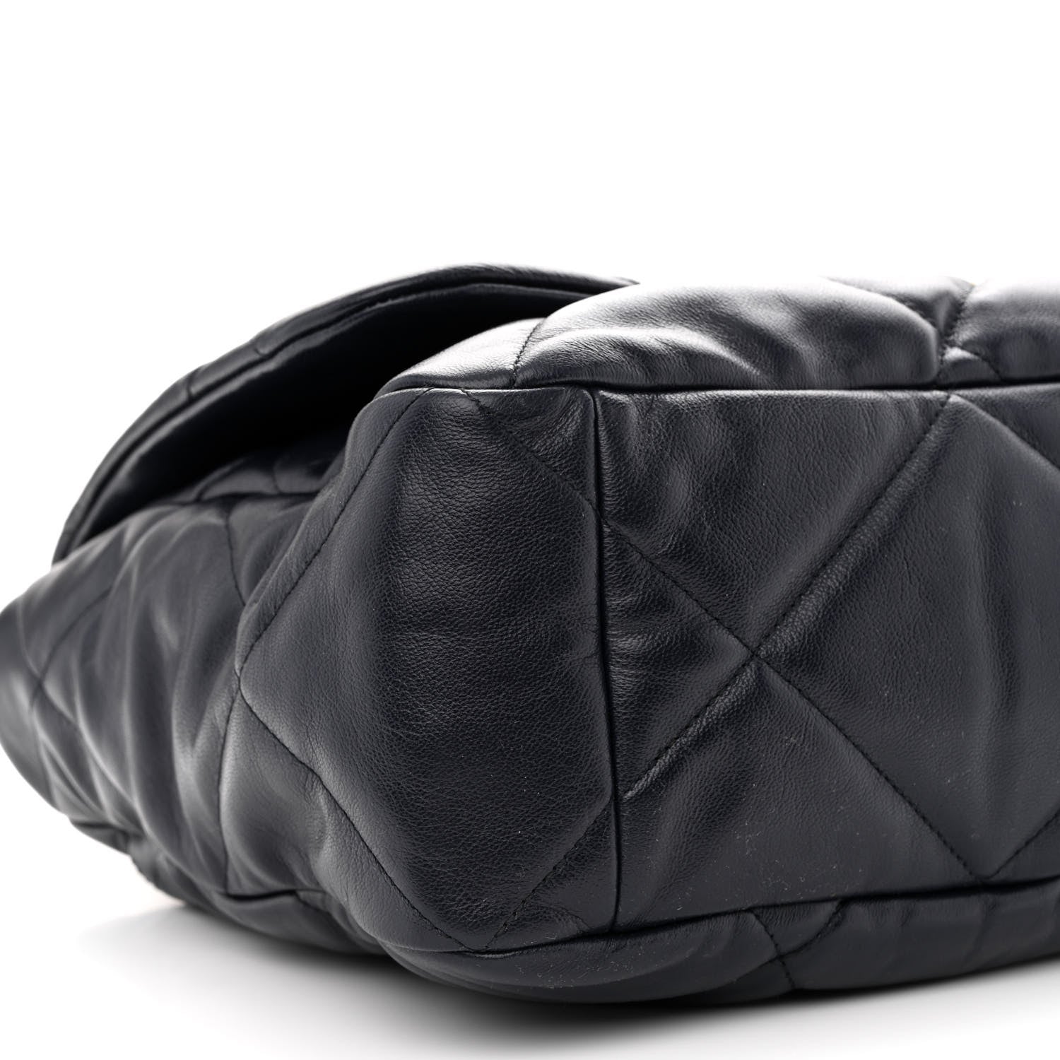 Chanel Goatskin Quilted Maxi Chanel 19 Flap Navy Blue 9 of 10