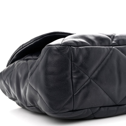 Chanel Goatskin Quilted Maxi Chanel 19 Flap Navy Blue 9 of 10