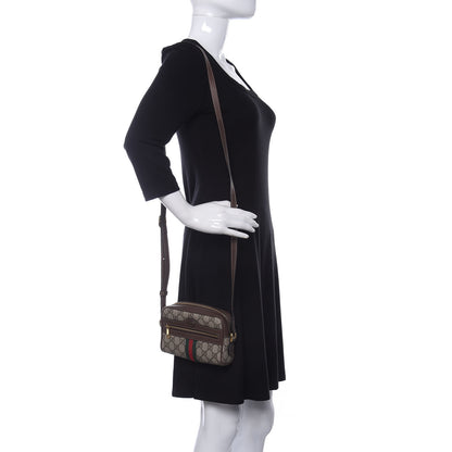 Gucci GG Supreme Monogram Web Mini Ophidia Shoulder Bag Brown 2 of 13
