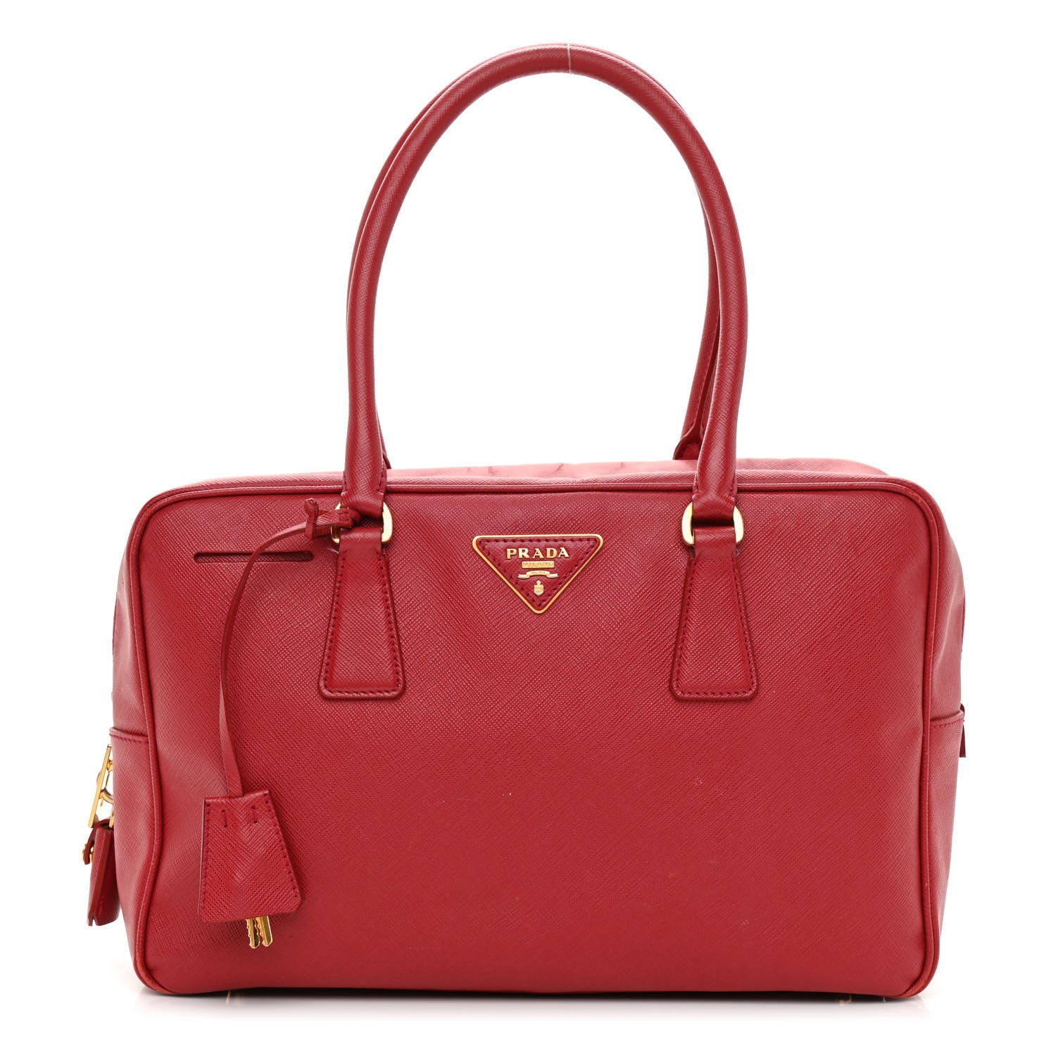 Prada Saffiano Lux Bowler Fuoco 1 of 17