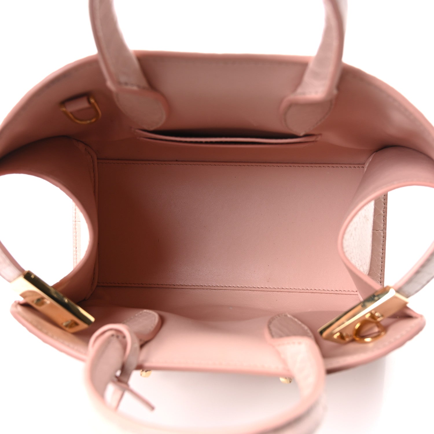 Salvatore Ferragamo Snakeskin XS Hug Bag Rose Bon Bon 9 of 17