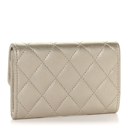 Chanel Metallic Caviar Quilted Flap Card Holder Gold 3 of 11