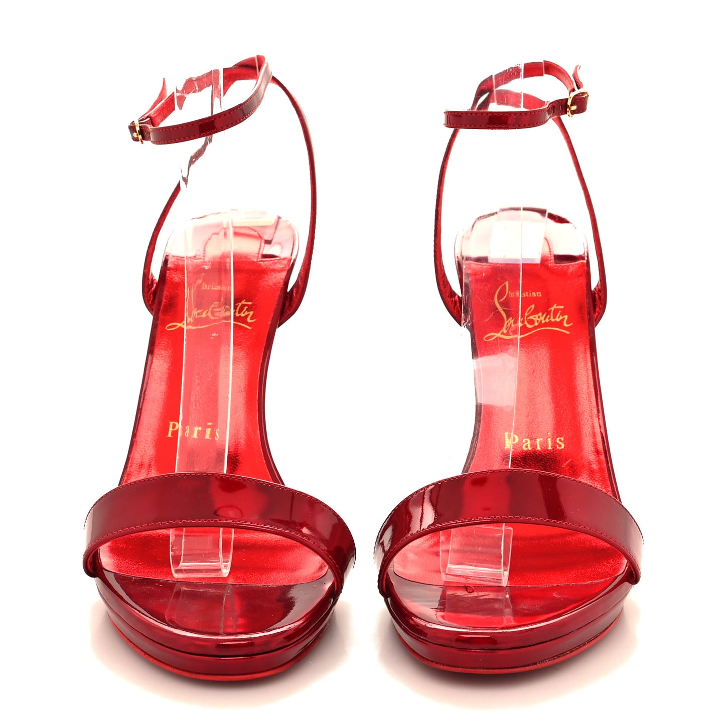 Metallic Patent Psychic Emilie 100 Slingback Sandals 37.5 Loubi