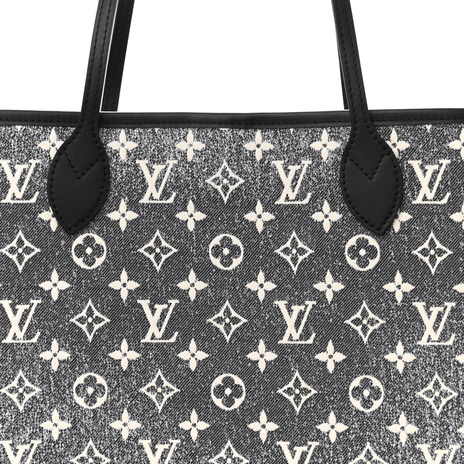 Louis Vuitton Denim Monogram Jacquard Neverfull MM Grey 8 of 10