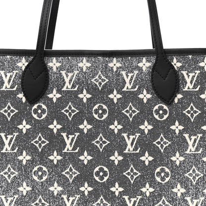 Louis Vuitton Denim Monogram Jacquard Neverfull MM Grey 8 of 10