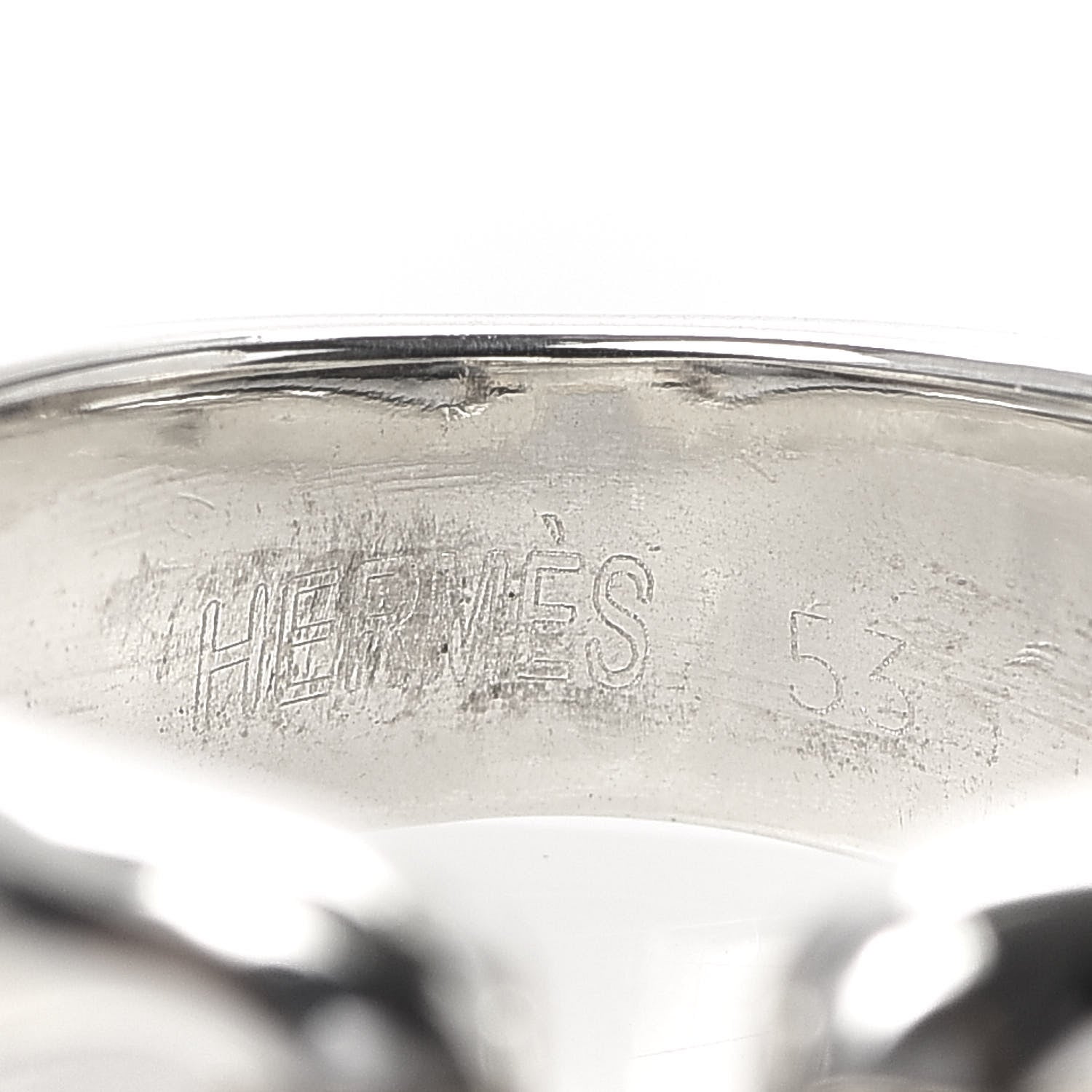 Hermes Sterling Silver 18K Yellow Gold H Ring 52 6 5 of 6