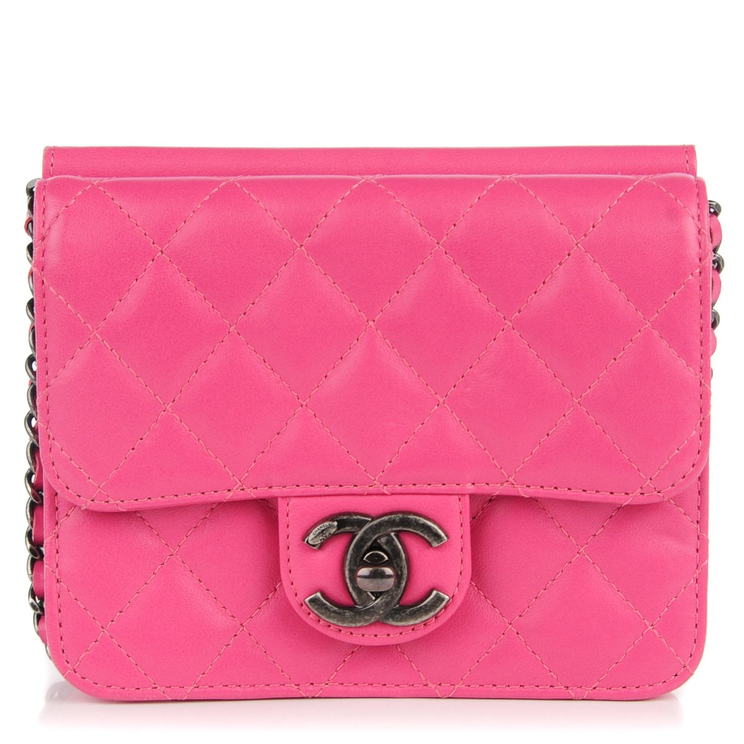 Lambskin Quilted Mini Crossing Times Flap Pink