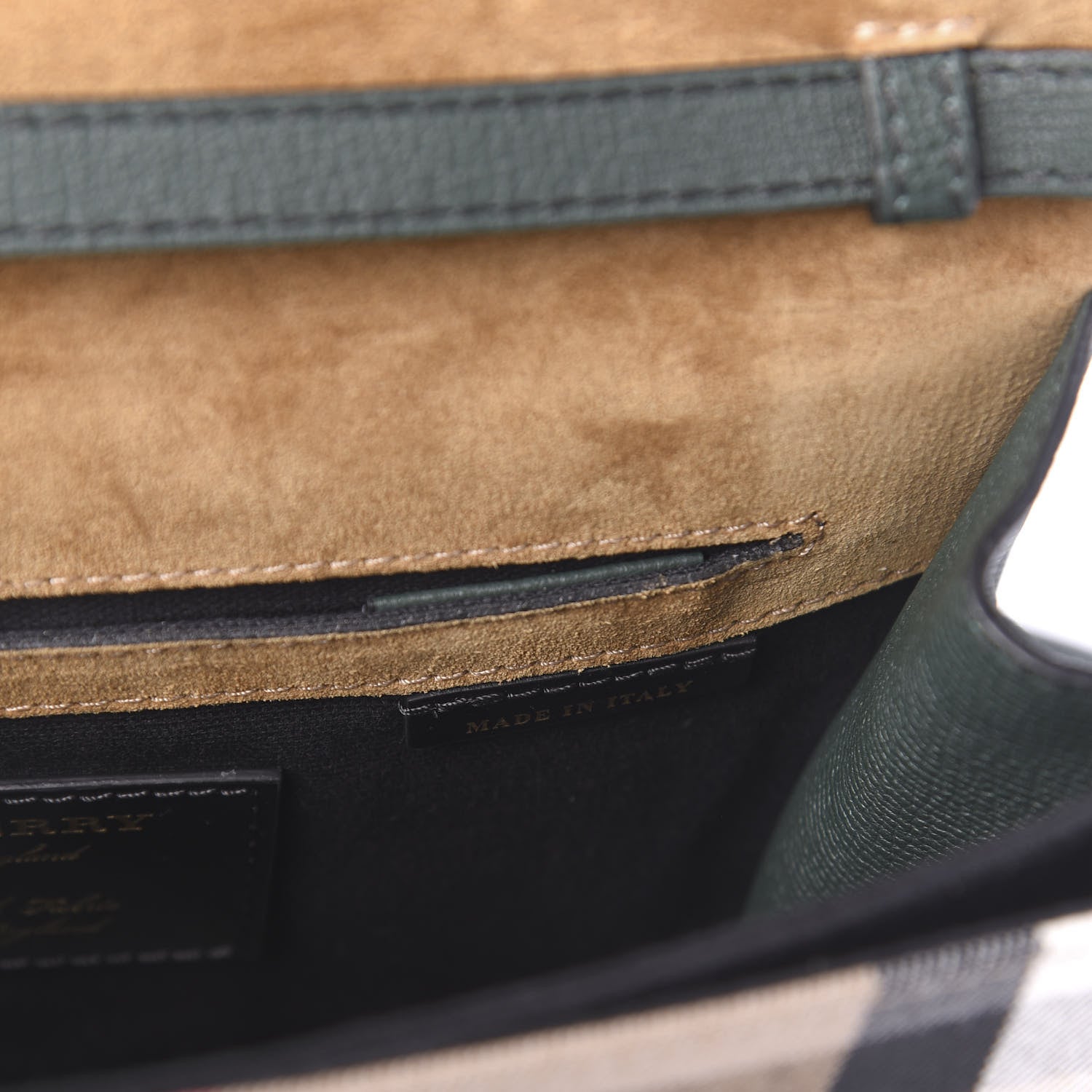 Burberry Derby Calfskin House Check Small Macken Crossbody Bag Dark Bottle Green 9 of 10